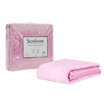 Manta Cobertor Sonhare Casal 100% Poliéster Microfibra Rosa Cristal Sultan