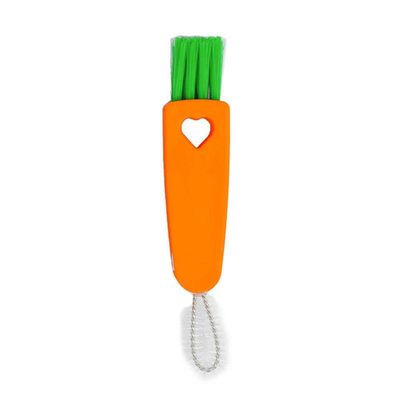 Escova De Limpeza Multiuso Para Teclado Cantos Frisos Notebooks 3 Em 1 Laranja