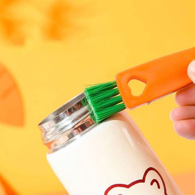 Escova De Limpeza Multiuso Para Teclado Cantos Frisos Notebooks 3 Em 1 Laranja
