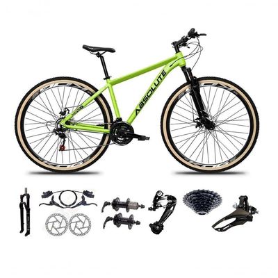 Bicicleta Aro 29 Absolute Nero 5 Freio Hidráulico K7 27v Alumínio Garfo Com Trava Mtb Verde Tam: 17