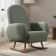 Poltrona De Amamentação Com Balanço Base Milka Dolce D02 Tramado Verde C-296 - Lyam Decor