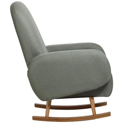 Poltrona De Amamentação Com Balanço Base Milka Dolce D02 Tramado Verde C-296 - Lyam Decor