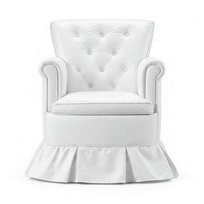 Poltrona Amamentação Descanso Balanço Confortável Quarto Cadeira Sala Leitura Corino Branco