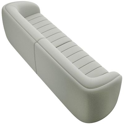 Kit Sofá 4 Lugares Para Sala 252cm Com 01 Poltrona Lazio M03 Veludo Creme - Lyam Decor