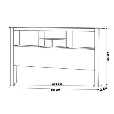 Cabeceira para Cama de Casal Cuba Off White - Gran Belo