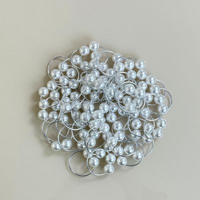 Kit 50 Anéis Para Guardanapos 4cm x 3cm Pérola Duplo Grande Mesa Posta - Prata