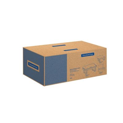 Rechaud Tramontina Retangular em Aço Inox Banho Maria Tampa Removível Cuba 1/2 8,4 L