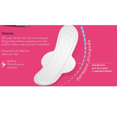 Absorvente Fluxo Intenso Suave com Abas  Noturno MILI  24 Pacotes  de 8 Unidades      Total 192 un