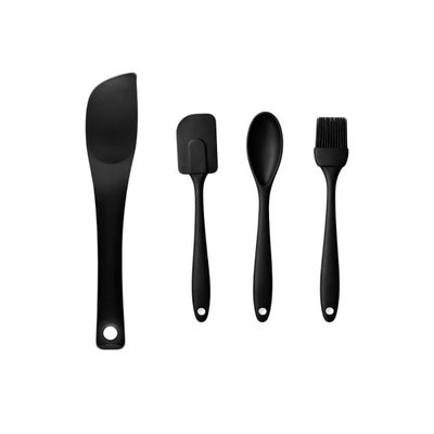Espatula Chanfrada Colher Pincel Silicone Confeitaria 4un