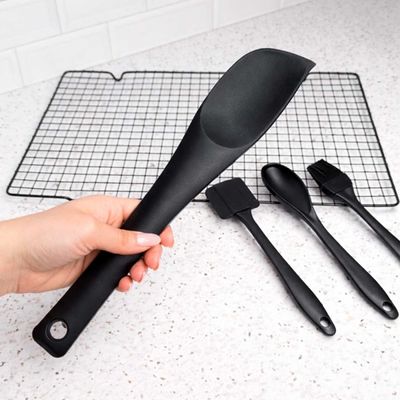 Espatula Chanfrada Colher Pincel Silicone Confeitaria 4un