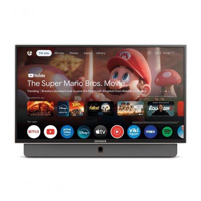 Smart TV Portátil Aiwa 24” Full HD HDR10 Dolby Audio Google TV Bateria De 3h AWS-TV-24-01-G Bivolt