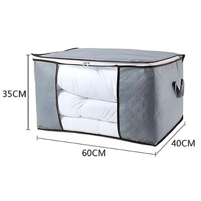 Saco Organizador Bolsa Roupas Cobertas Multifuncional Com Alças Reforçadas E Zíper – Roupas, Closet E Armário Cinza
