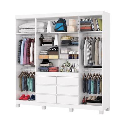 Guarda Roupa 4 Portas 6 Gavetas 2 Espelhos Xline -grand Line