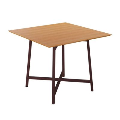 Mesa Quadrada 90x90cm Modelo Festa - Base Marrom