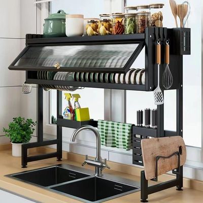 Escorredor Loucas Suspenso Organizador Multifuncional Armario Porta Rack Inox