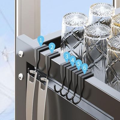 Escorredor Loucas Suspenso Organizador Multifuncional Armario Porta Rack Inox
