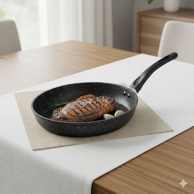 Frigideira de Granito Esmaltada para Fogão de Indução Aço Carbono 22CM