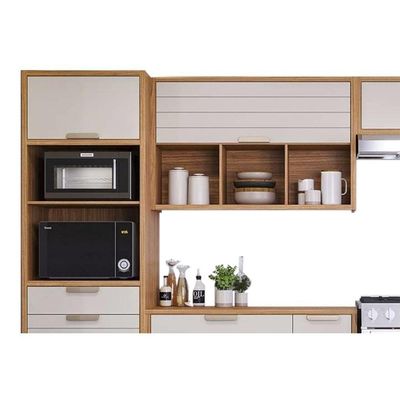 Kit Cozinha Modulada Eloise CZ023 2 Portas 2 Gavetas Cinamomo Platina