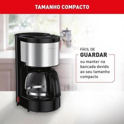 Cafeteira Elétrica para Café Arno Perfectta Inox em Aço Inox para 15 Xícaras 110V