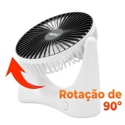 Mini Ventilador Portátil Usb Recarregável De Mesa 3 Velocidades Preto