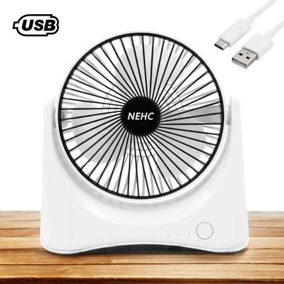 Mini Ventilador Portátil Usb Recarregável De Mesa 3 Velocidades Preto