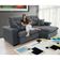 Sofá 3 Lugares Coliseu 2.30m Retrátil E Reclinável Super Pillow - Chumbo