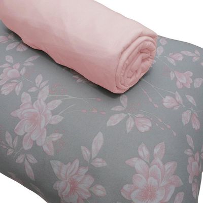 Kit Jogo de Lençol Graz Queen 3 Peças 100% Algodão Malha Rosa