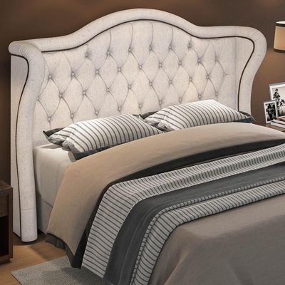 Cabeceira Cama Casal Queen 160cm Antibes P02 Linho Cru - Mpozenato