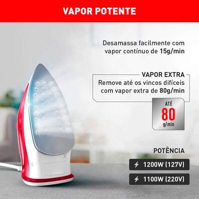Ferro a Vapor Arno Essentialgliss com Base Antiaderente FMQ 127V
