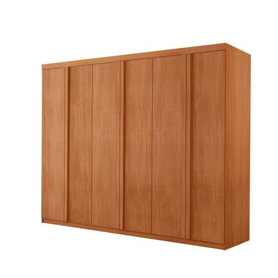 Guarda Roupa Casal Ortiz Mdf Com 6 Portas 2 Gavetas Moderna Naturalle Sem Pés