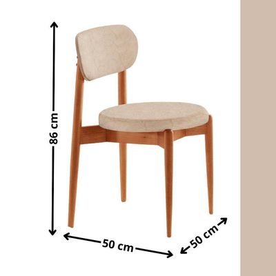 Conjunto 2 Cadeiras De Jantar Ballare Soft Moderna Mobília Milano / Imbuia Nat.