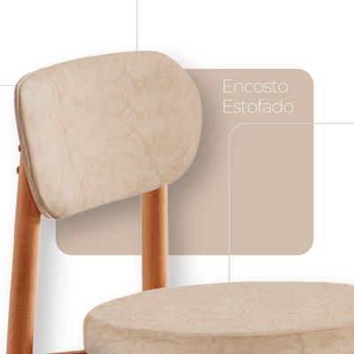 Conjunto 2 Cadeiras De Jantar Ballare Soft Moderna Mobília Milano / Imbuia Nat.