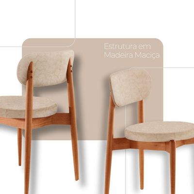 Conjunto 2 Cadeiras De Jantar Ballare Soft Moderna Mobília Milano / Imbuia Nat.
