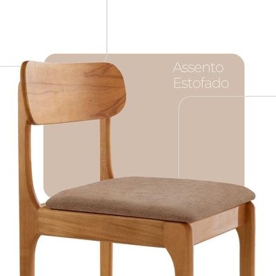 Conjunto Com 2 Cadeiras De Jantar Star Moderna Mobília Atacama/imbuia Natural