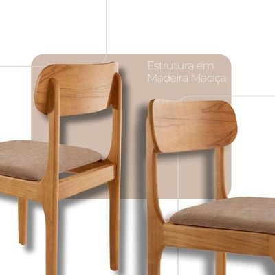 Conjunto Com 2 Cadeiras De Jantar Star Moderna Mobília Atacama/imbuia Natural