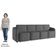 Sofá Cama Casal Para Sala 356cm Polska K04 Linho Cinza Escuro - Mpozenato