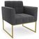 Poltrona Sala Base Industrial Dourado Kit 2 Ana Boucle Grafite - Ibiza