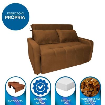 Sofá Cama Para Sala De Estar Amora New Veludo Matrix - Cobre Cobre