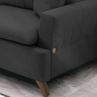 Sofa 3 Lugares 180 Cm Eron Linho Grafite Vazzano Grafite