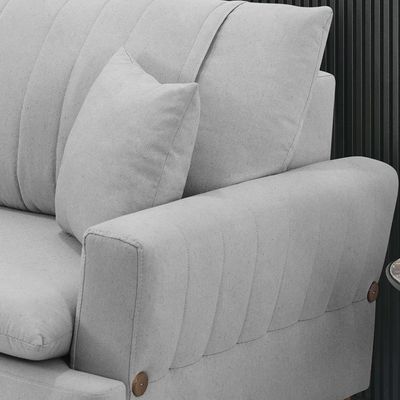 Sofa 3 Lugares 200 Cm Eron Linho Cinza Vazzano Cinza