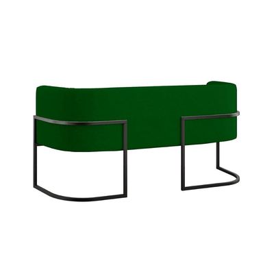 Sofá Namoradeira 2 Lugares Moderna Base Metal Black Balaqui verde Verde