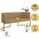 Sofá 2 Lugares Veludo Moderno Base Metal Gold Balaqui Capuccino