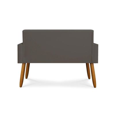 Sofá Namoradeira Lugares Luxo Tecido Balaqui Decor Courino Cinza