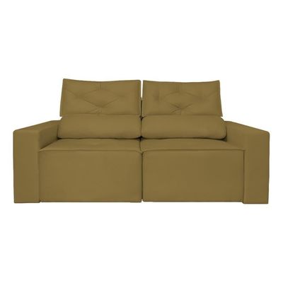 Sofá Reclinável Retrátil Luxo 2 Lugares C- Molas Balaqui Capuccino