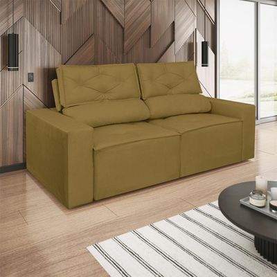 Sofá Reclinável Retrátil Luxo 2 Lugares C- Molas Balaqui Capuccino