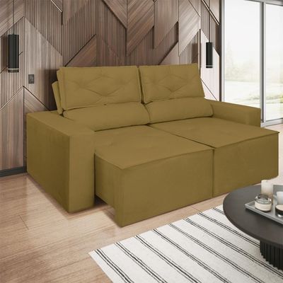 Sofá Reclinável Retrátil Luxo 2 Lugares C- Molas Balaqui Capuccino