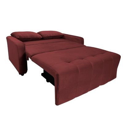 Sofá Cama Para Sala De Estar Amora New Suede - Goiaba Goiaba