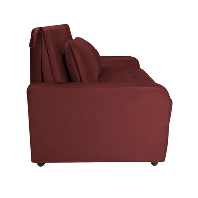 Sofá Cama Para Sala De Estar Amora New Suede - Goiaba Goiaba