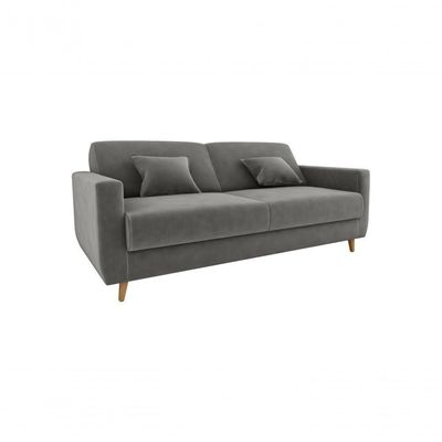 Sofá Cama Emília 2 Lugares 190cm Suede Cinza Matrix