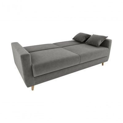 Sofá Cama Emília 2 Lugares 190cm Suede Cinza Matrix